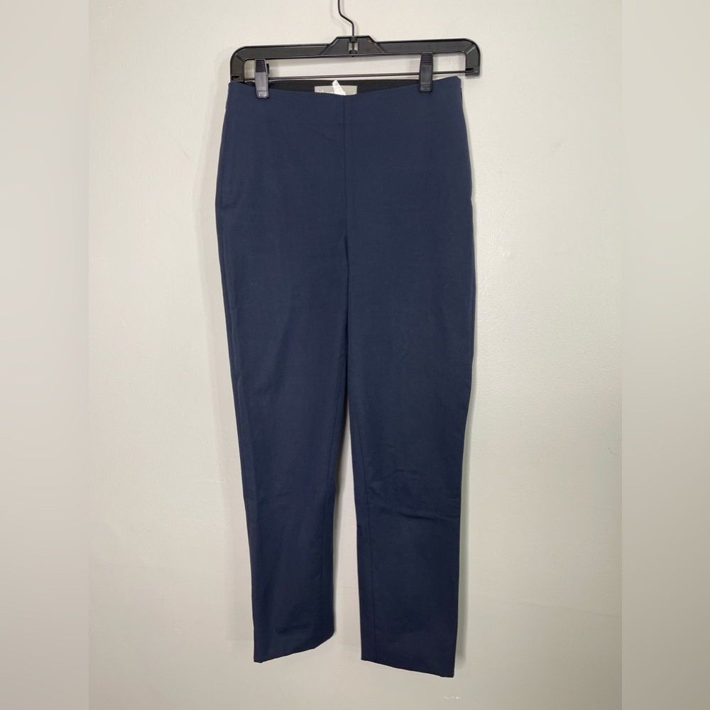 Everlane NWOT Navy Side-Zip Stretch Cotton Skinnt Pull On Work Pants 2 - Picture 2 of 11